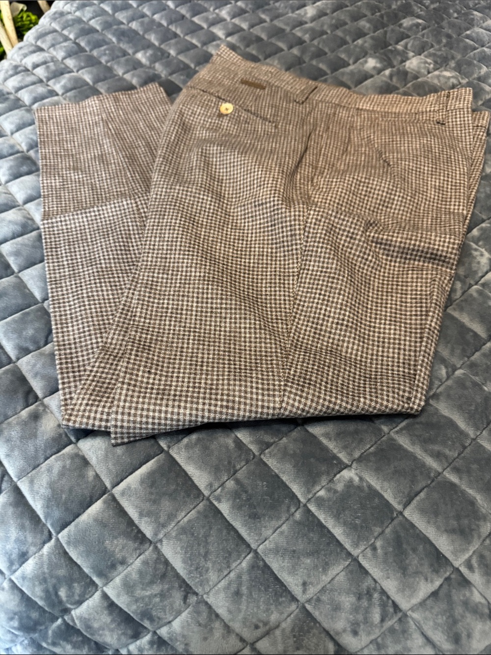 Alberto Men's Houndstooth Dress Pants - Brown/Gray